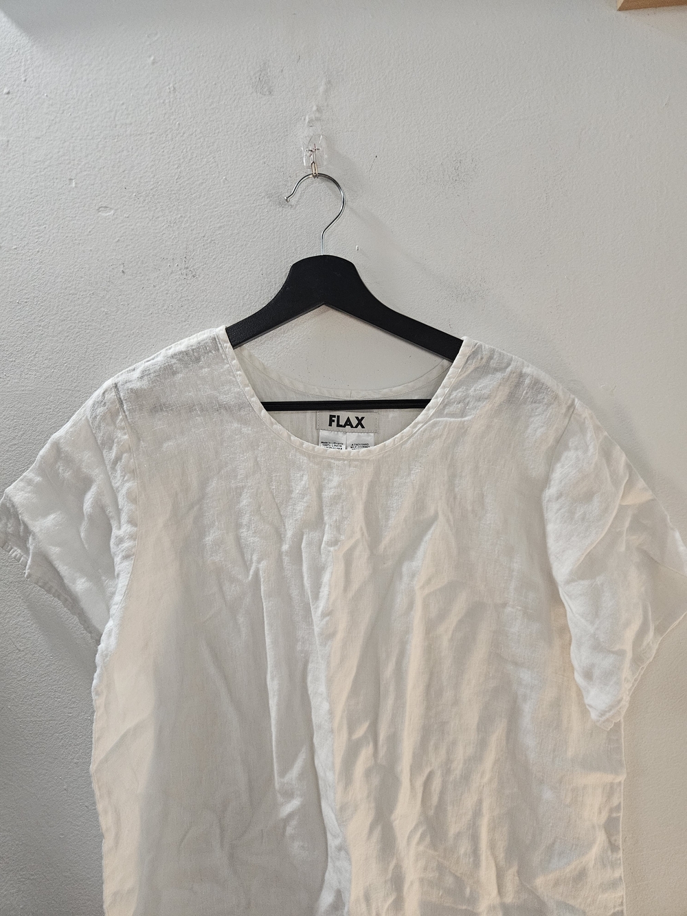 Flax White Linen Short-Sleeve Tunic - Picture 2 of 5